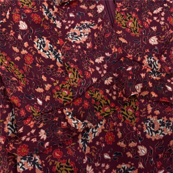 Cupcake and Cashmere Mixed Floral Printed Mini Dress Red Velvet Size 0 - Picture 12 of 12